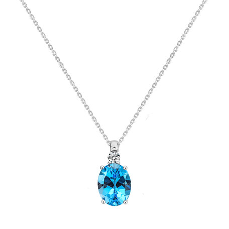 Diamond necklace with Topaz Alexandria