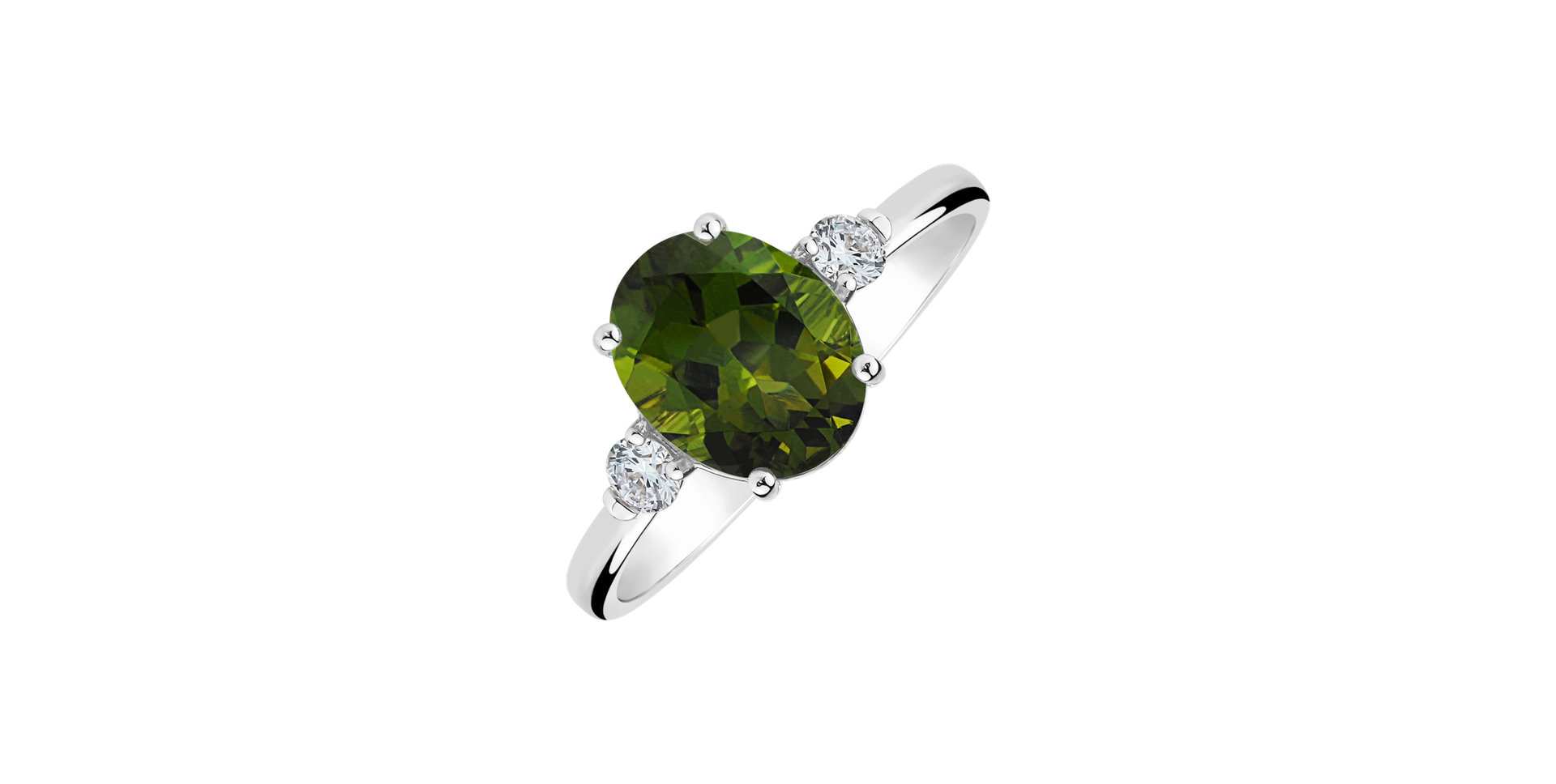 Diamond ring with Tourmaline Ivy Elegance