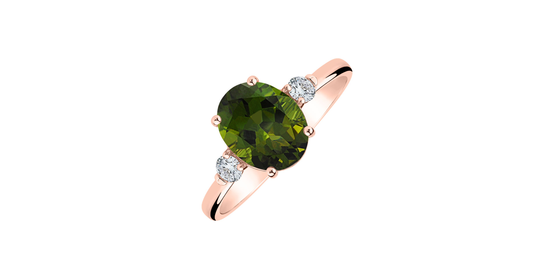 Diamond ring with Tourmaline Ivy Elegance