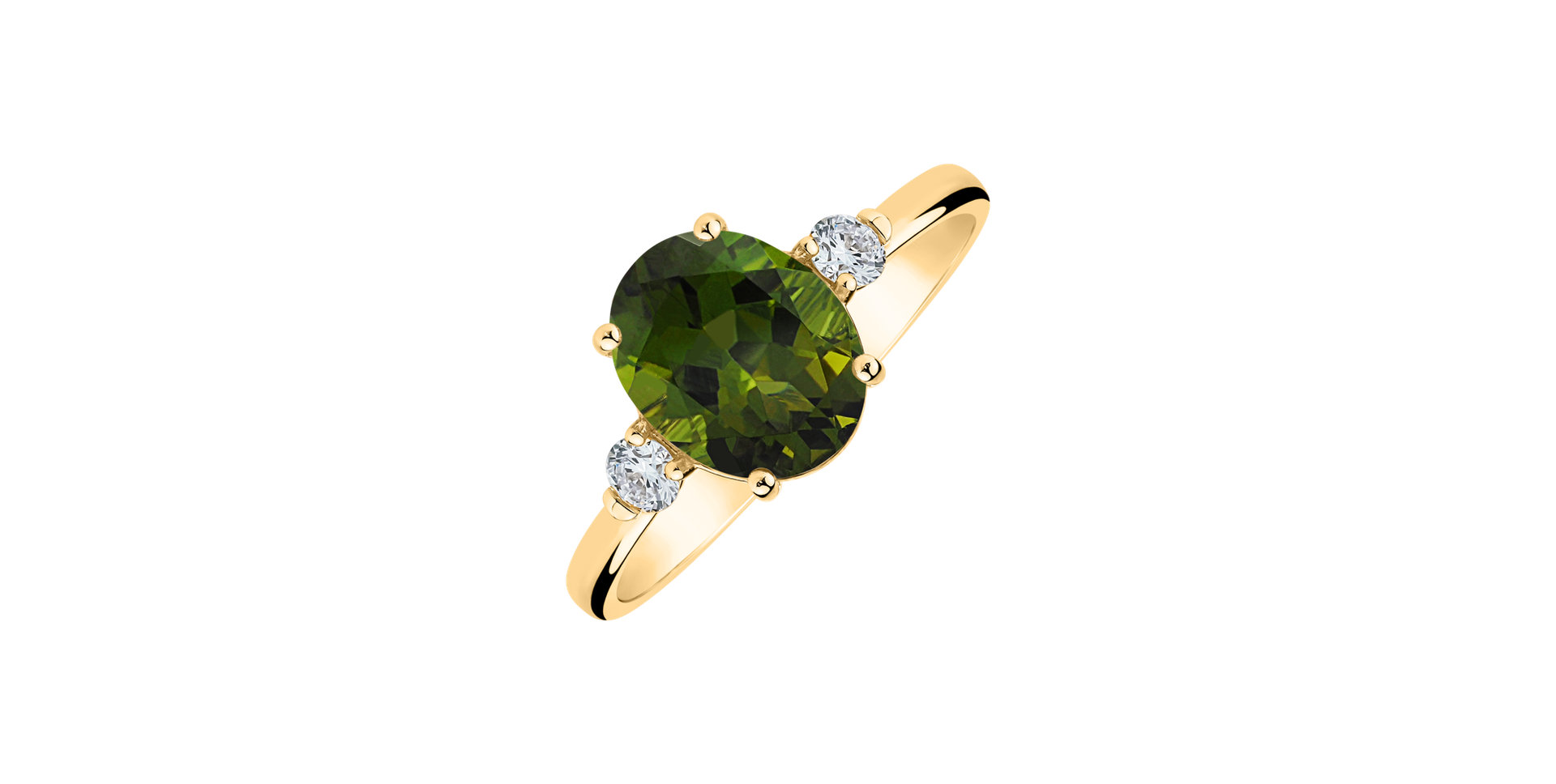 Diamond ring with Tourmaline Ivy Elegance