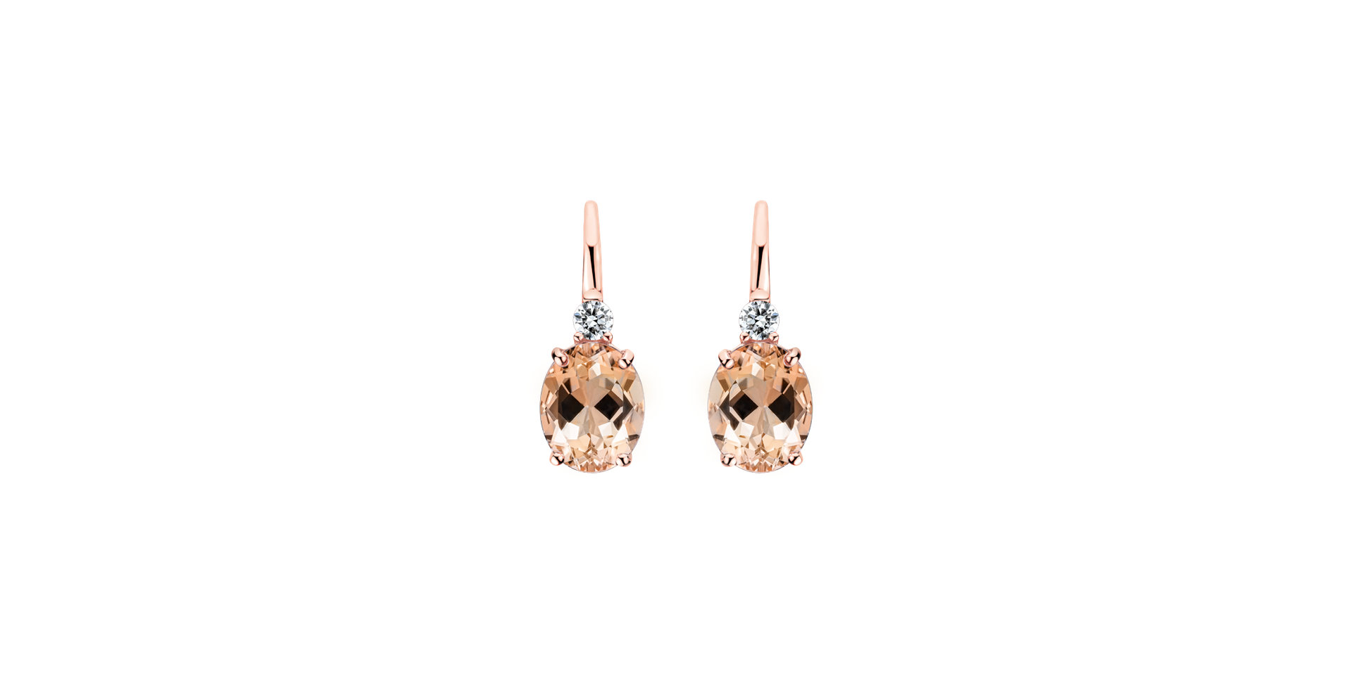 Diamond earrings with Morganite Juliette