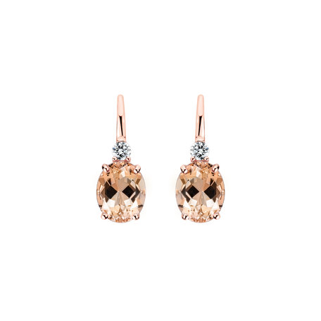 Diamond earrings with Morganite Juliette