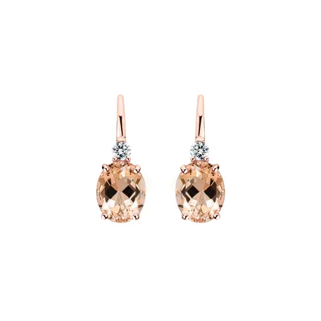 Diamond earrings with Morganite Juliette