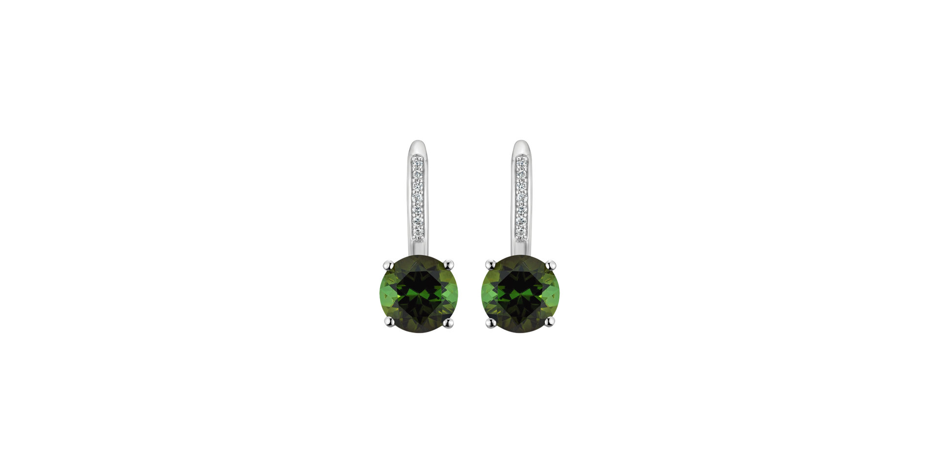 Diamond earrings with Tourmaline Carlo