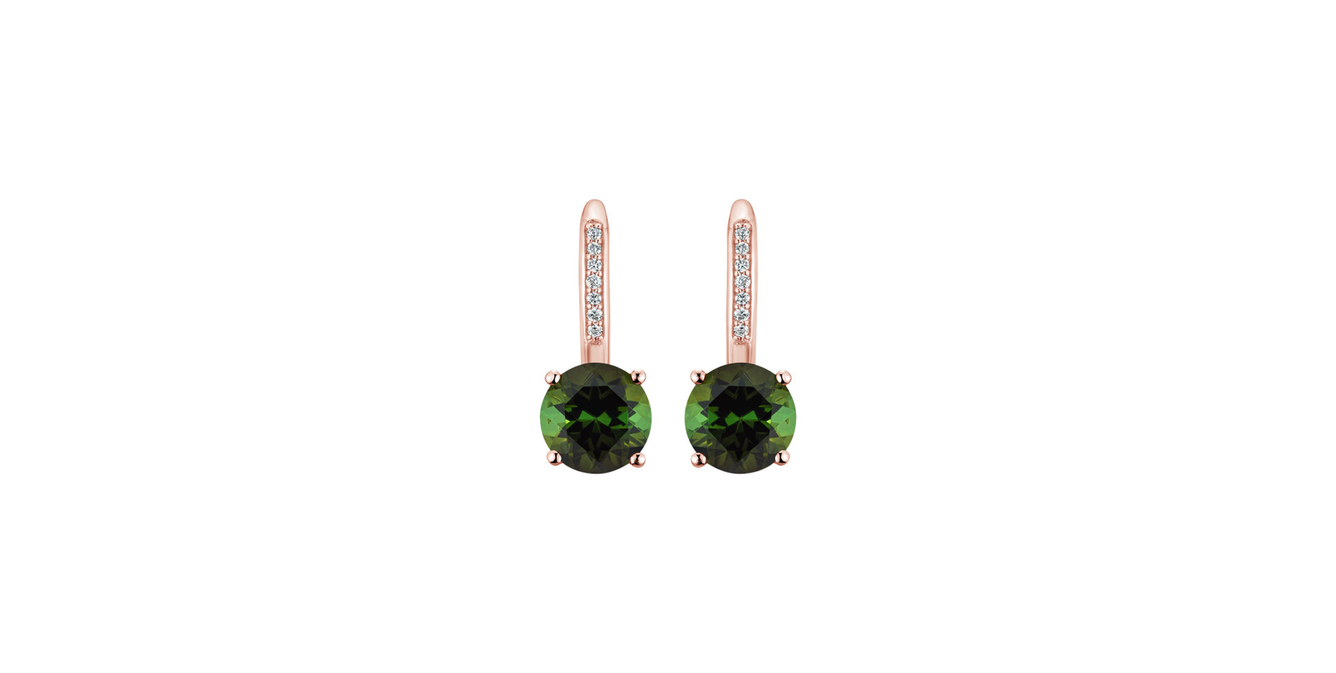 Diamond earrings with Tourmaline Carlo
