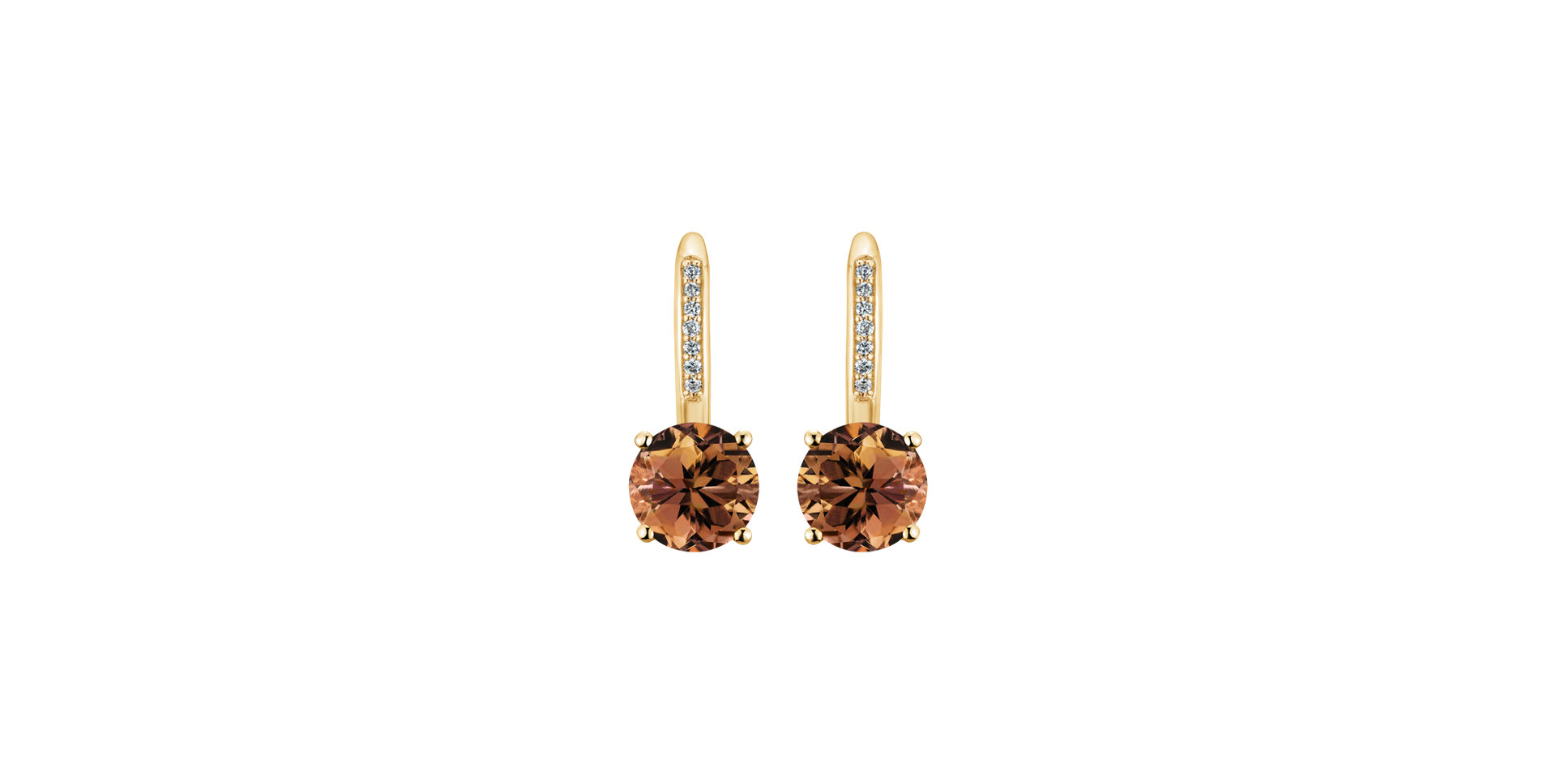 Diamond earrings with Tourmaline Carlo