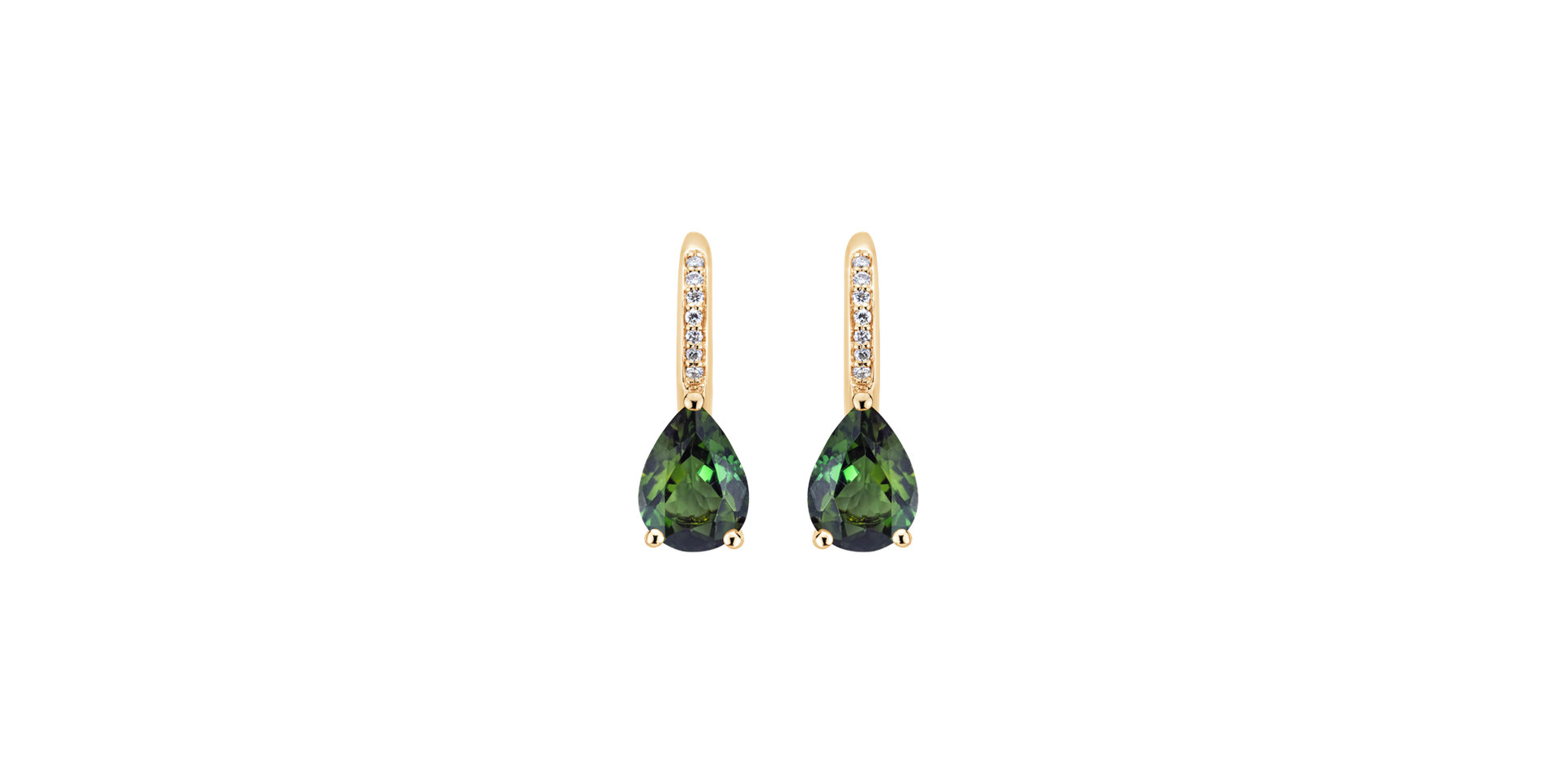 Diamond earrings with Tourmaline Tearfall