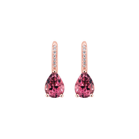 Diamond earrings with Tourmaline Tearfall