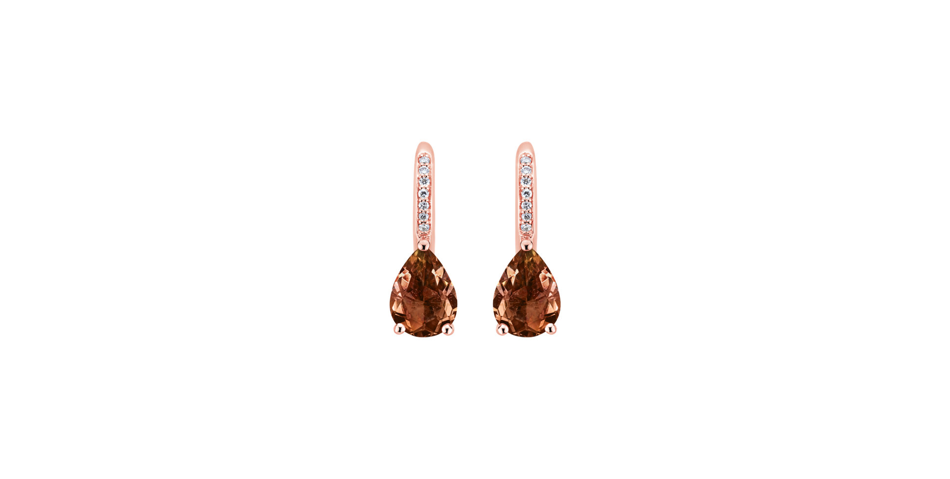 Diamond earrings with Tourmaline Tearfall