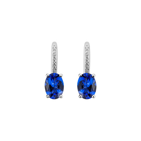 Diamond earrings with Tanzanite Lucrezia