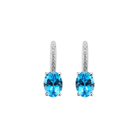 Diamond earrings with Topaz Lucrezia