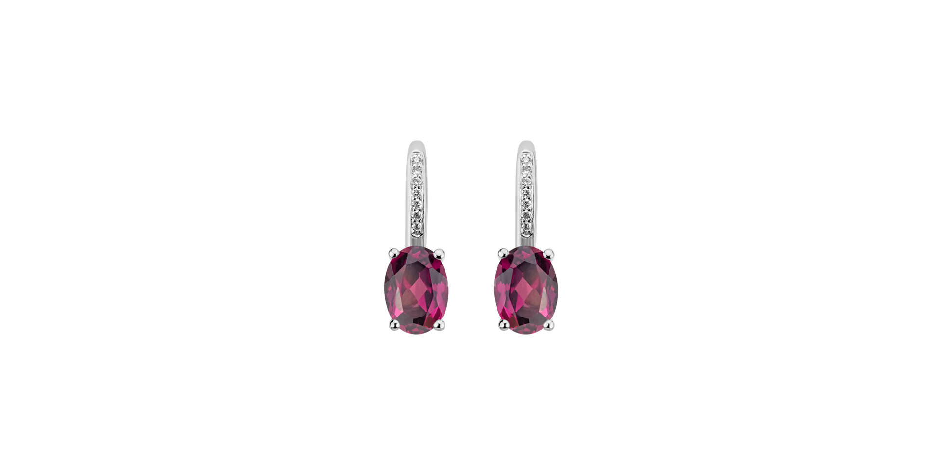 Diamond earrings with Rhodolite Lucrezia