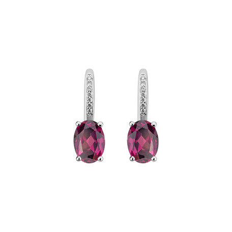 Diamond earrings with Rhodolite Lucrezia
