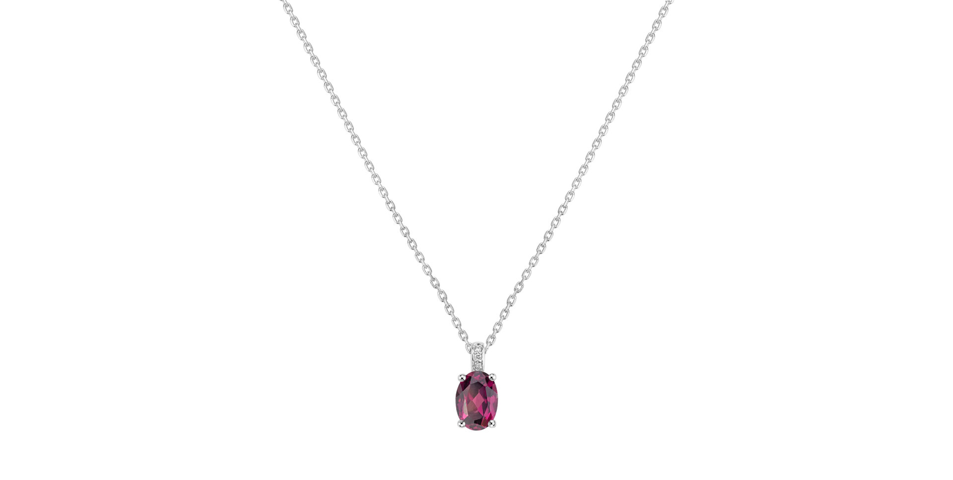 Diamond necklace with  Rhodolith Euphemia