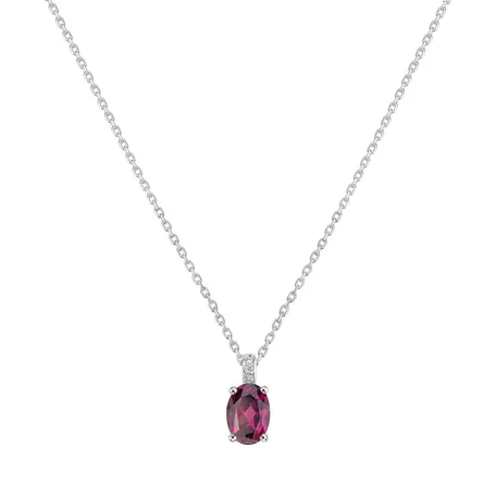 Diamond necklace with  Rhodolith Euphemia