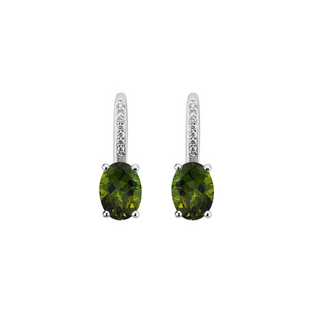 Diamond earrings with Tourmaline Lucrezia