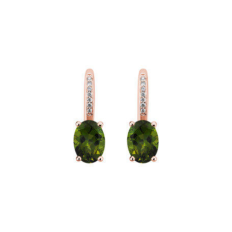 Diamond earrings with Tourmaline Lucrezia