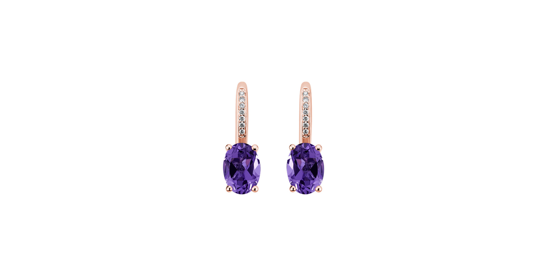 Diamond earrings with Amethyst Lucrezia