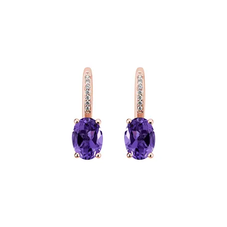 Diamond earrings with Amethyst Lucrezia