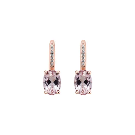 Diamond earrings with Morganite Lucrezia