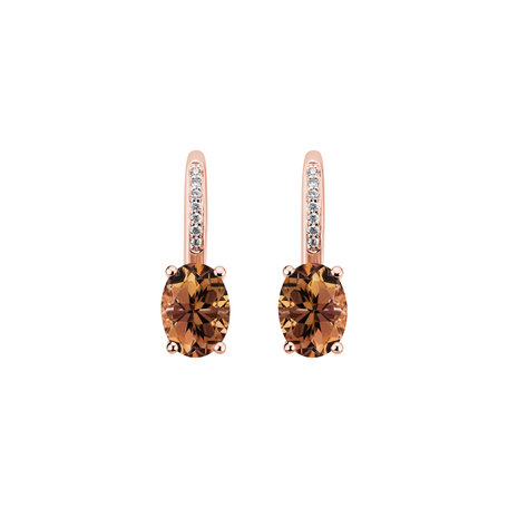 Diamond earrings with Tourmaline Lucrezia