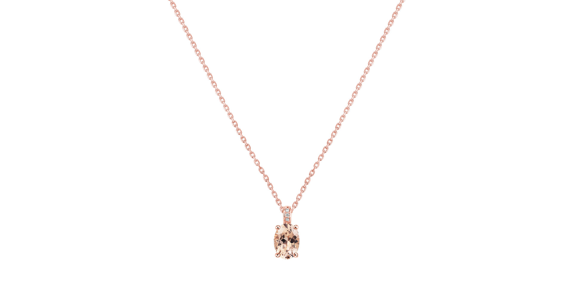 Diamond necklace with Morganite Euphemia