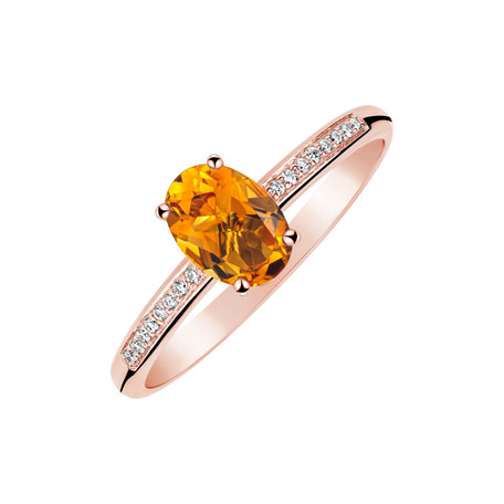 Diamond ring with Citrine Pauliene