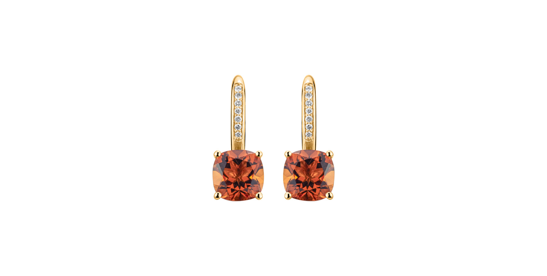 Diamond earrings with Citrine Calliope