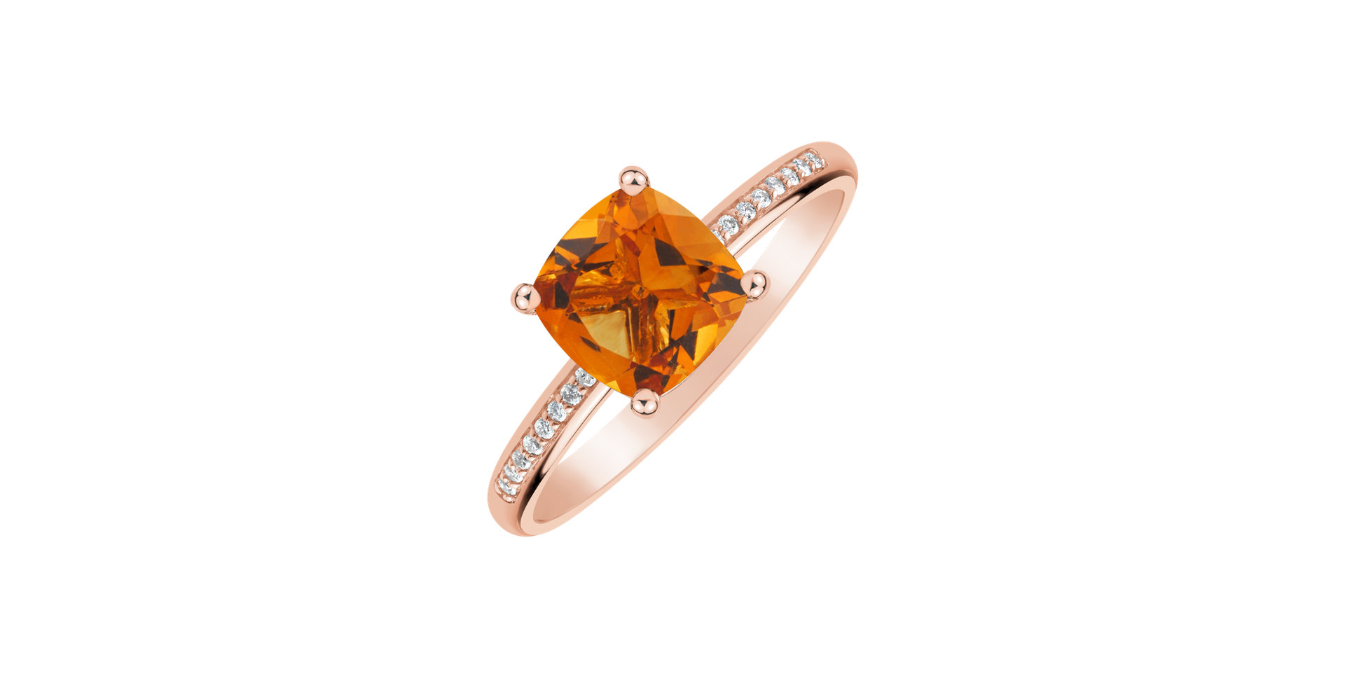 Diamond ring with Citrine Melody Harmony
