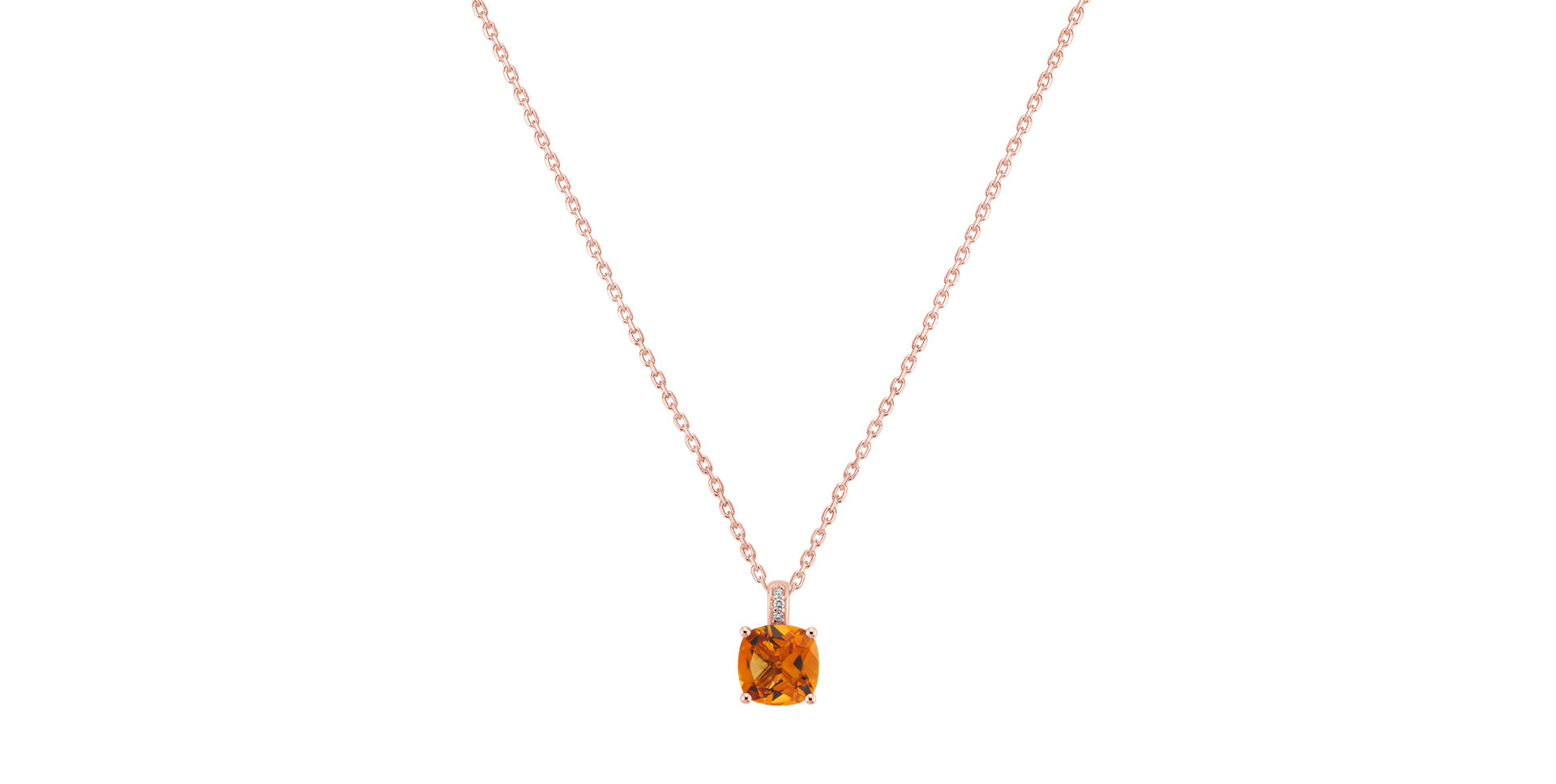 Diamond necklace with Citrine Linnea