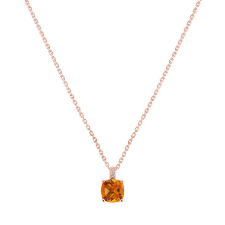 Diamond necklace with Citrine Linnea