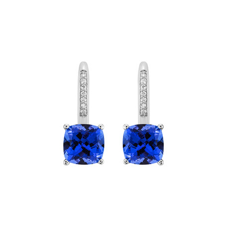 Diamond earrings with Tanzanite Calliope
