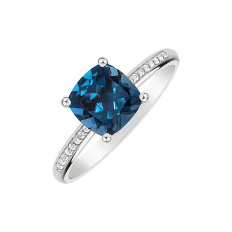 Diamond ring with Topaz Melody Harmony