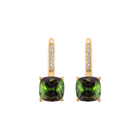 Diamond earrings with Tourmaline Calliope