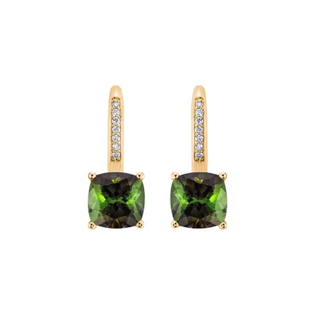 Diamond earrings with Tourmaline Calliope