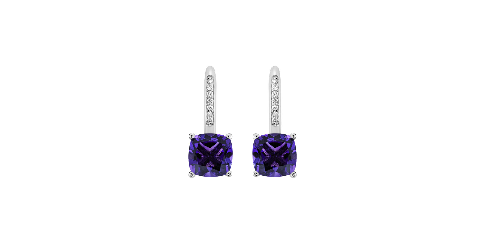 Diamond earrings with Amethyst Calliope