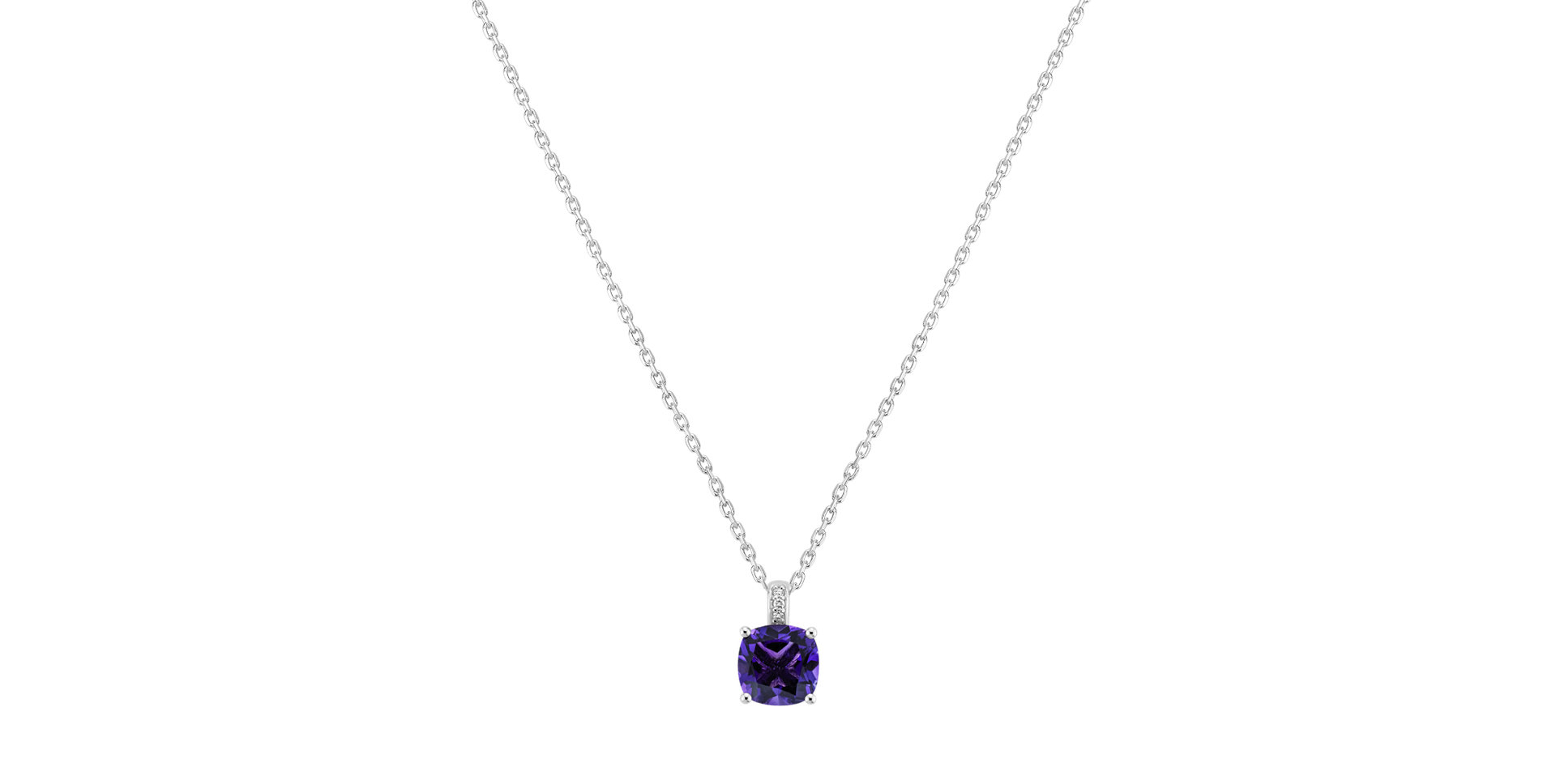 Diamond necklace with Amethyst Linnea