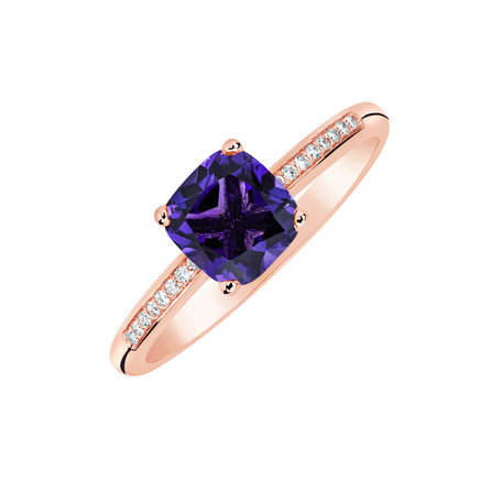 Diamond ring with Amethyst Melody Harmony
