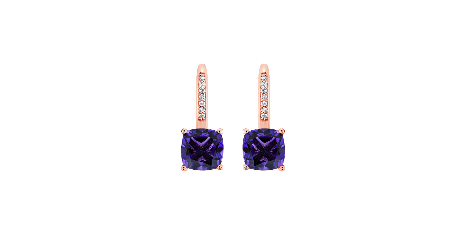 Diamond earrings with Amethyst Calliope