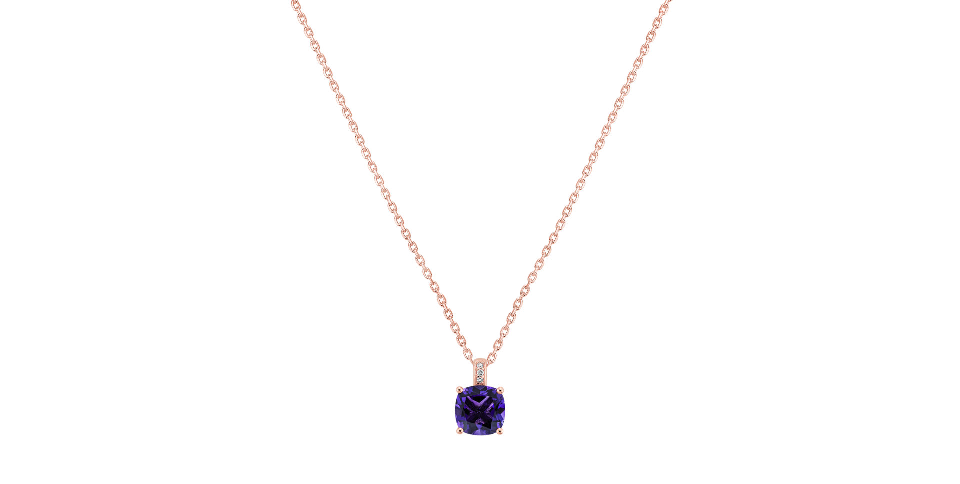 Diamond necklace with Amethyst Linnea