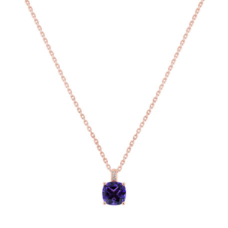 Diamond necklace with Amethyst Linnea
