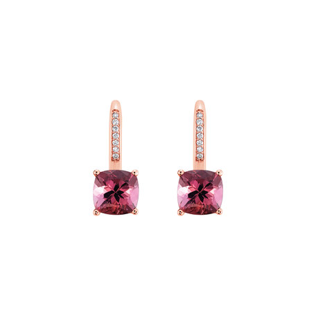Diamond earrings with Tourmaline Calliope