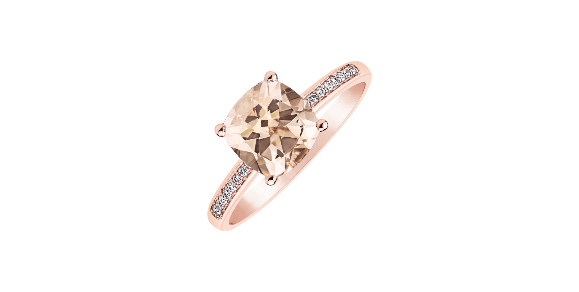 Diamond ring with Morganite Melody Harmony