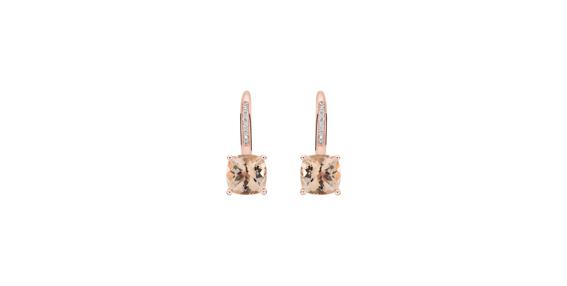 Diamond earrings with Morganite Calliope