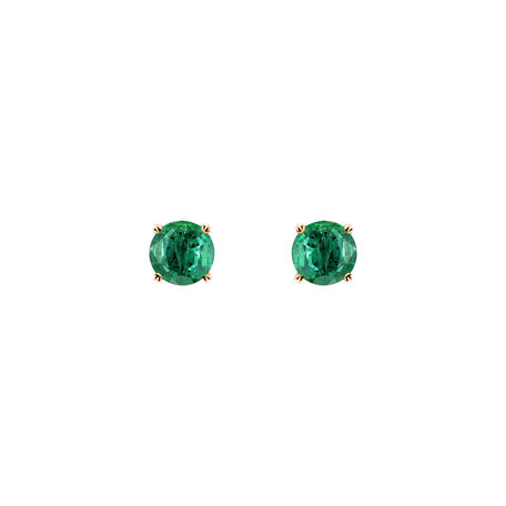 Earrings with Emerald Orbs
