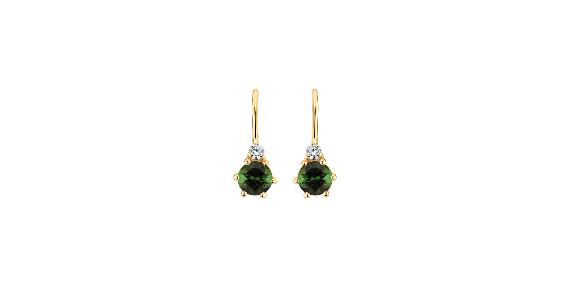 Diamond earrings with Tourmaline Lux
