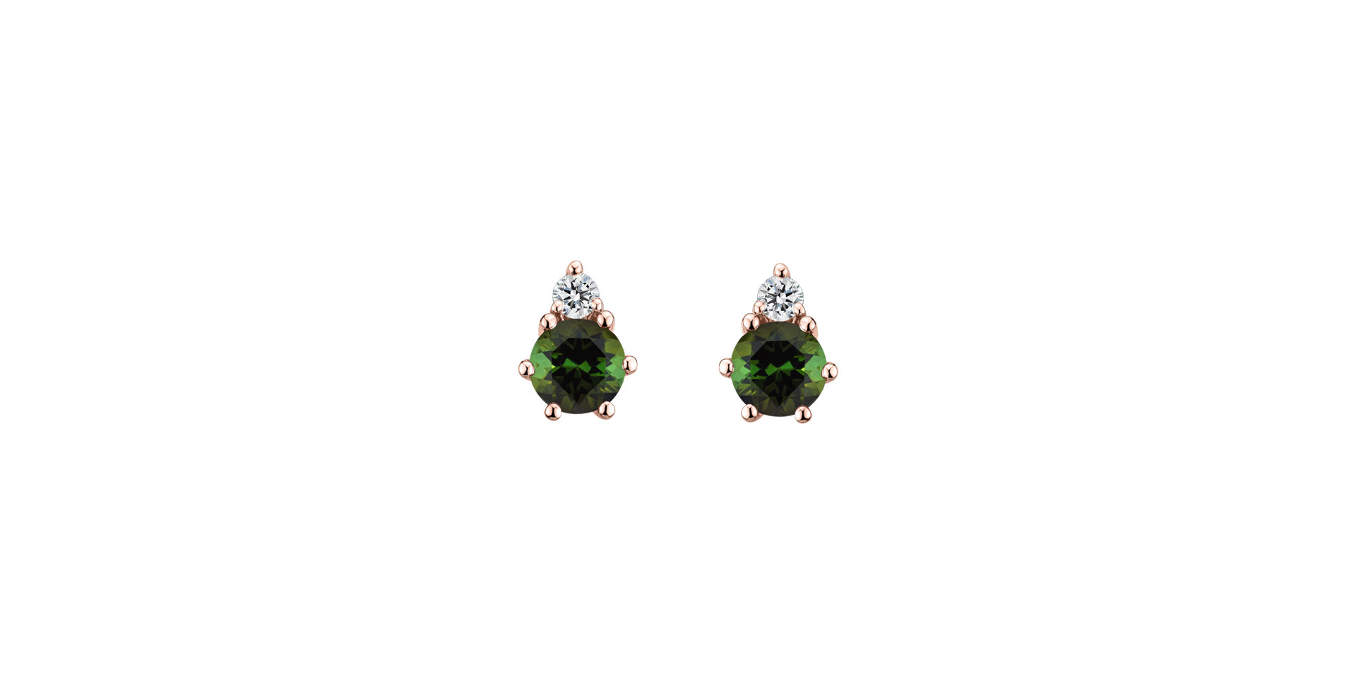 Diamond earrings with Tourmaline Lux