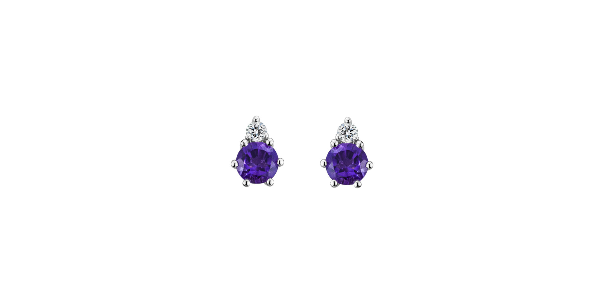 Diamond earrings with Amethyst Lux