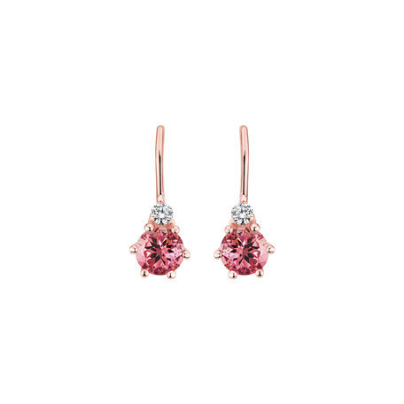 Diamond earrings with Tourmaline Lux