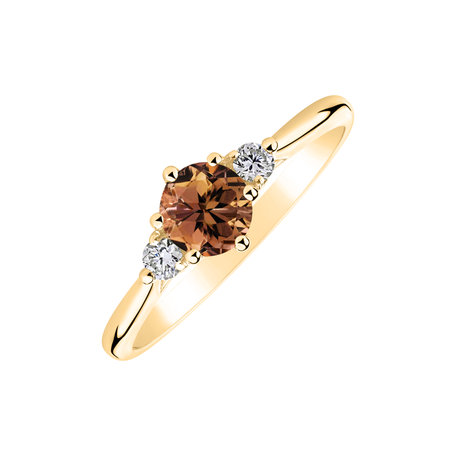 Diamond ring with Tourmaline Midnight Serenity